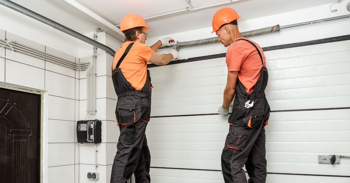 Men Installing Overhead Closer